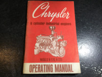 Chrysler Slant 6 Industrial Engines Models H-170, H-225 Manual