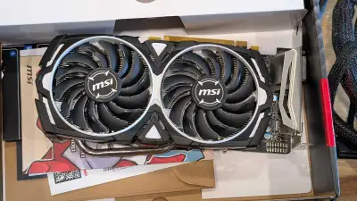 MSI armor Radeon RX 570 graphics card, View more