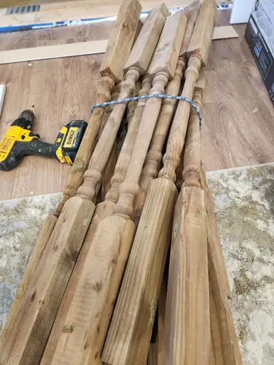 Wood Balusters Spindle set of 19., View more