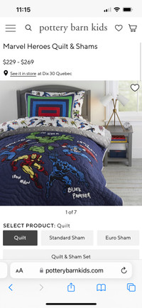Avengers quilt and sheet set from pottery barn kids