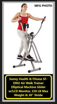 (NEW) Air Walk Trainer Elliptical Glider (Sunny Health Fitness)