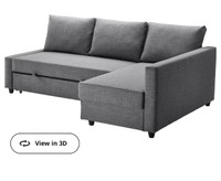 FRIHETENCorner sofa-bed with storage, Skiftebo dark gray