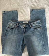 Garage denim low rise straight jeans
