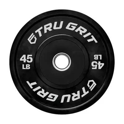 Upgrade your home gym with these TRU GRIT 45lb bumper plates! Heavy-duty, durable, and perfect for l...