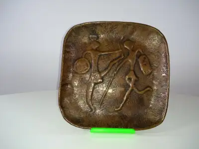 Vintage 1950s Bragalini Hammered Copper Plate, View more