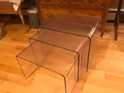 Set of three side tables plexiglass, View more