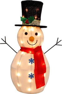 23 Inch Pre-lit Christmas Snowman with 25 LEDs Warm White Lights