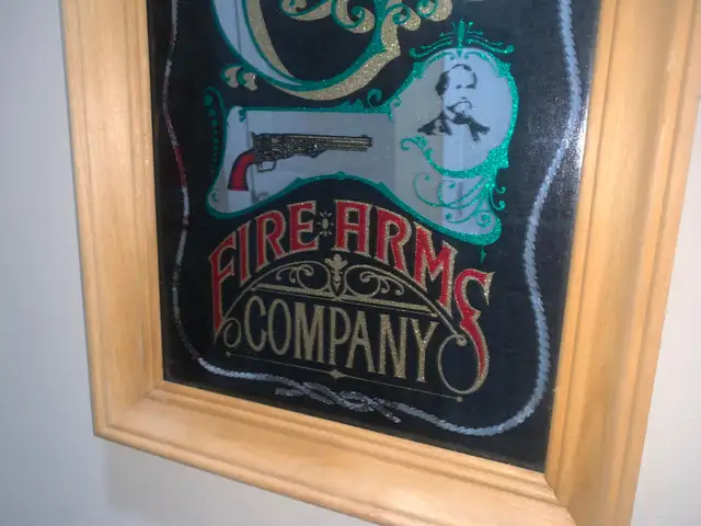 Vintage Colt Firearms company bar sign mirror excellentcondition in Arts & Collectibles in Calgary - Image 6