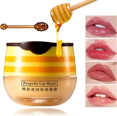 Lip Balm Honey Pot Propolis Sleeping Lip Mask Lip Scrubs Exfoli, View more