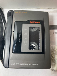 Optimus CTR 112 Cassette Tape Recorder Mic Voice Recorder Cue(it