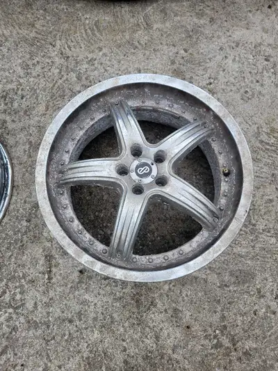 Enkei rims 5 x 100 18 inch diameter by 7.5 wide They have some corrosion and will need to be buffed...