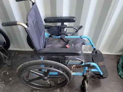 Beautiful baby blue frame manual folding wheelchair, View more