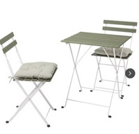 BISTRO SET OUTDOOR GREEN + 4 CHAIRS