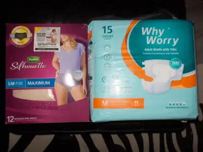 DEPEND SILHOUETTE S/M & WHY WORRY - New, View more