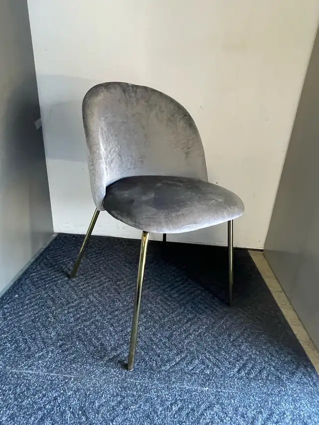 NEW 2 Upholstery Grey Dining Chairs (Gold Legs)   in Chairs & Recliners in London - Image 5
