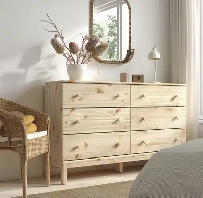LIKE NEW. Ikea 6 drawer dresser made of wood. This mildly used dresser is in very good and immaculat...