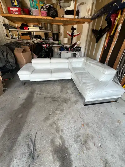White Leather Sectional, View more