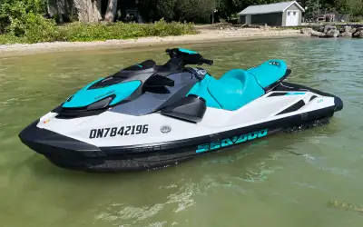 This Sea-Doo GTI 130, including a retractable boarding ladder and Bluetooth speaker, is a real rippe...