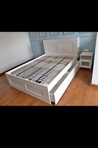 Moving sale ikea Queen storage bed frame