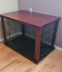 Large Metal Dog Crate with Removal Wooden Frame
