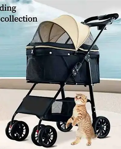 Pet Stroller with 2-way sunroof for small dog, View more