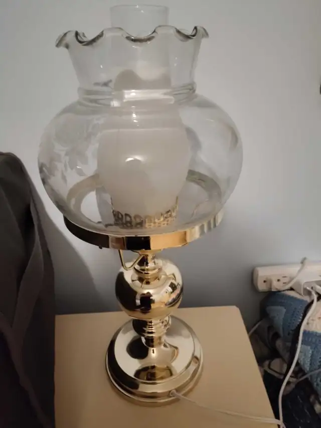 Vintage Brass Hurricane Lamp