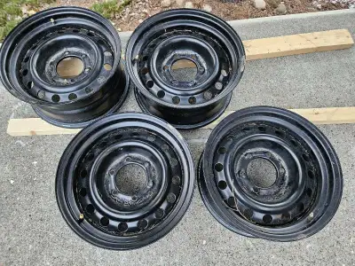 A set of four 16" steel wheels with TPMS. Just add winter tires! These came off a third gen Tacoma....