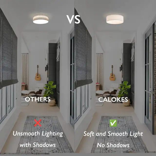 NEW 13" White Fabric Flush Mount Ceiling Light, 24W 3000K LED in Indoor Lighting & Fans in Markham / York Region - Image 6