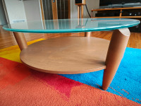 ROUND FROSTED GLASS COFFEE TABLE