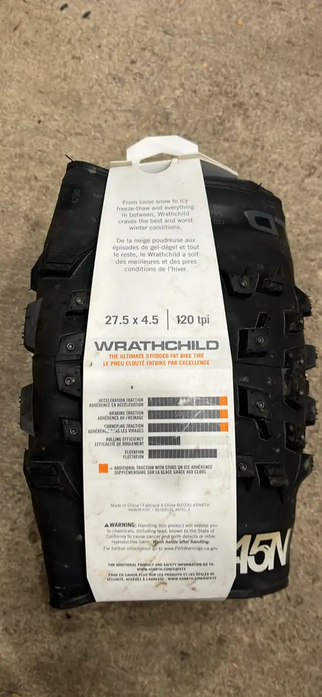 45NRTH Wrathchild Studded Fatbike Tire in Frames & Parts in Red Deer - Image 3