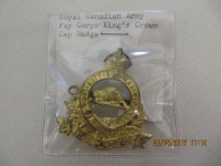 Royal Canadian Army Pay Corps Kings Crown Cap Badge 1914-1945
