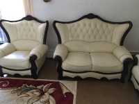 Indian Maharaja style sofa set ,pure leather 3 pc. Paid over $70