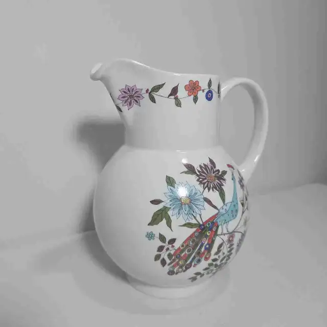 Vintage Peacock Pitcher from Porcelena Schmidt Brasil