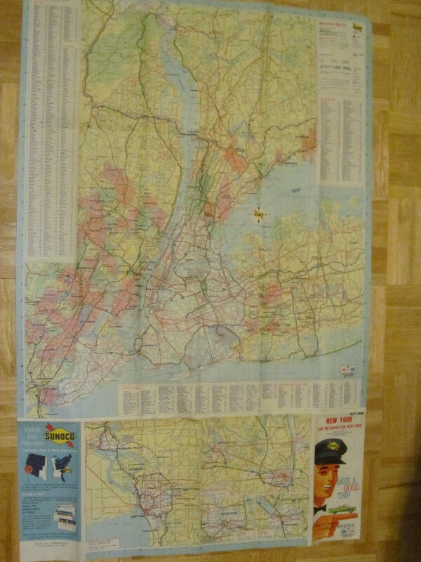 Vintage New York road map in Arts & Collectibles in Mississauga / Peel Region - Image 2