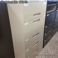 Black, &amp; Beige 5 Drawer Lateral File Cabinets, $300 - $400
