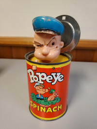 Mattel 1957 Popeye Vintage Toy Spinach Can Pop Up Toy.