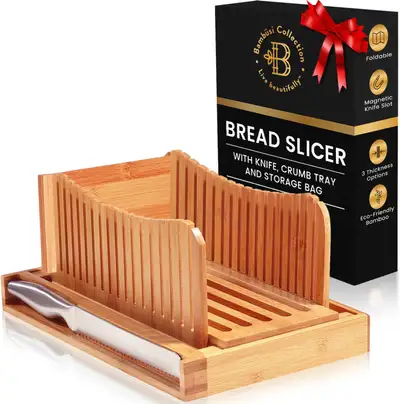 Bambüsi Bread Slicer for Homemade Bread with Knife, View more