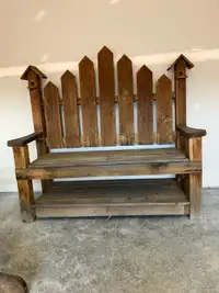 Wooden birdhouse bench 
