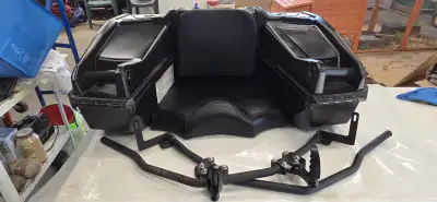 We have for sale a Kimpex Nomad 2up atv rear trunk with fender guards and footrests. All in like new...