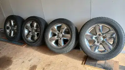 Set of 4 Ram 1500 wheels with winter tires. Wheels were on both my 2014 and 2017 Ram trucks, TPMS se...
