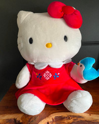 Sanrio Hello Kitty Plush w/ bluebird .. hard to find 26 inches