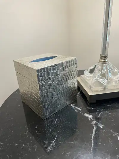 Tissue Box Cover (genuine silver leaf, retail $215), View more