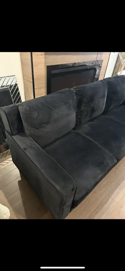 Black Velvet Sofa, View more