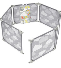 Skip Hop Expandable Baby Gate, Playview Enclosure, Silver Lining