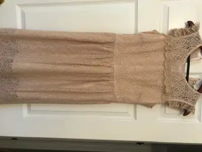 Molley Bracken shimmery beige lace midi dress size 4, View more