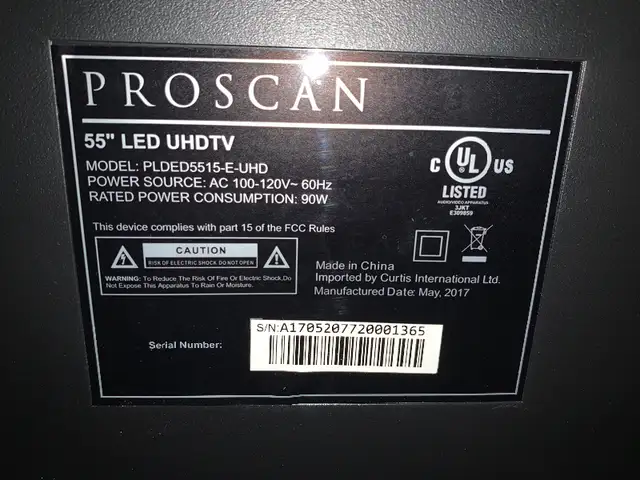 55” LED Proscan Television in TVs in Markham / York Region - Image 3