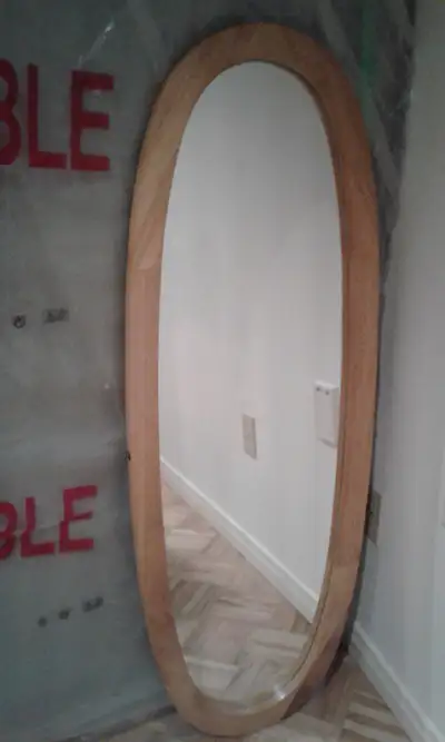 Oval Floor Mirror - maple wood frame 40$ oval floor mirror in a maple hardwood frame (if ad is still...