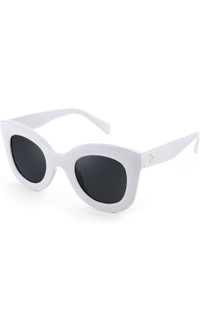 New FEISEDY Retro Oversized Square Horn Sunglasses Semi Cat Eye 