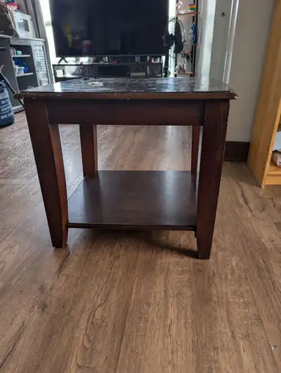 Moving Sale – Dark Brown Wooden Side Table (fit 64), View more