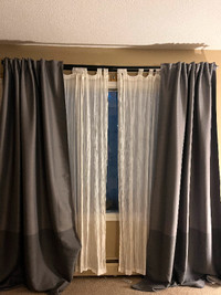 Black out curtain, sheer curtain, curtain rod all together $50